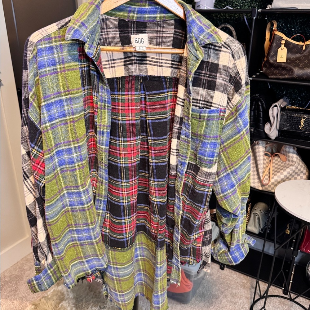 BDG Urban Outfitters Patchwork Flannel Button-Up Shirt
Size: S